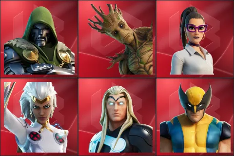 Doctor Doom, Groot, Jennifer Walters, Storm, Thor, Wolverine