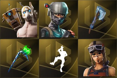Psycho Bandit, Elite Agent, Leviathan Axe, Merry Mint Axe, Take The L, Renegade Raider