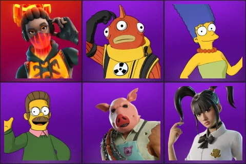 Tectonic Komplex, Blinky Fishstick, Marge Simpson, Ned Flanders, Pig the Butcher, Yuki Yubari