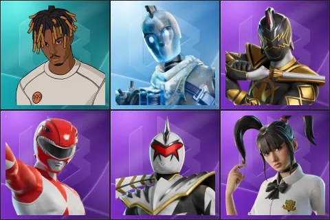 Slayer Juice WRLD, Glacial Dummy, Black Dino Ranger, Red Ranger, White Dino Ranger, Yuki Yubari