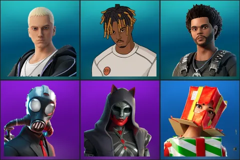 Slim Shady, Slayer Juice WRLD, The Weeknd Combat, Chaos Agent, Felina, Holiday Boxy