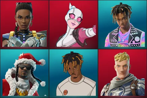 Shuri, Gwenpool, Juice WRLD, Santa Dogg, Slayer Juice WRLD, Captain Jones