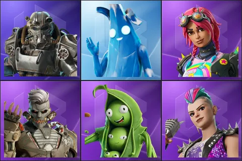 T-60 Power Armor, Polar Peely, Brite Raider, Megalo Don, Peabody, Ringmaster Scarr