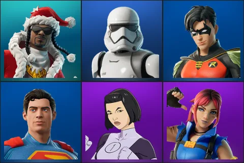Santa Dogg, First Order Stormtrooper, Robin, Superman, Dupli-Kate, Explorer Emilie
