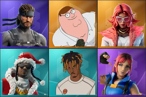 Solid Snake, Peter Griffin, Valeria, Santa Dogg, Slayer Juice WRLD, Explorer Emilie