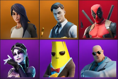 Gear Specialist Maya, Midas, Deadpool, Dark Bomber, Agent Peely, Brutus