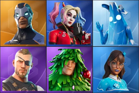 Carbide, Rebirth Harley Quinn, Polar Peely, Battlehawk, Lt. Evergreen, Blizzabelle