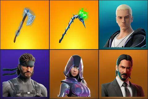 Leviathan Axe, Merry Mint Axe, Slim Shady, Solid Snake, Glow, John Wick