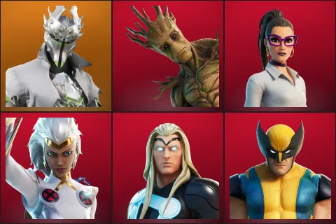 Rogue Spider Knight, Groot, Jennifer Walters, Storm, Thor, Wolverine