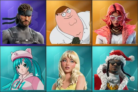 Solid Snake, Peter Griffin, Valeria, Neko Hatsune Miku, Sabrina Carpenter, Santa Dogg