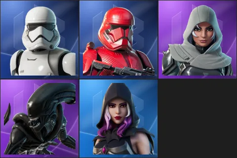 First Order Stormtrooper, Sith Trooper, Vanguard Zadie, Xenomorph, Sorina