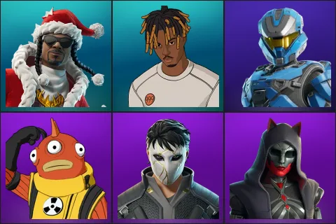 Santa Dogg, Slayer Juice WRLD, UNSC Spartan, Blinky Fishstick, Daigo, Felina