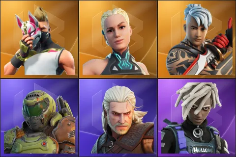 Drift, Paradigm (Reality-659), Ronin, Doom Slayer, Geralt of Rivia, Bytes