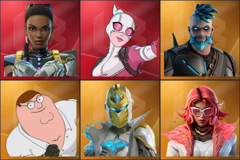 Shuri, Gwenpool, Omegarok, Peter Griffin, Spectra Knight, Valeria