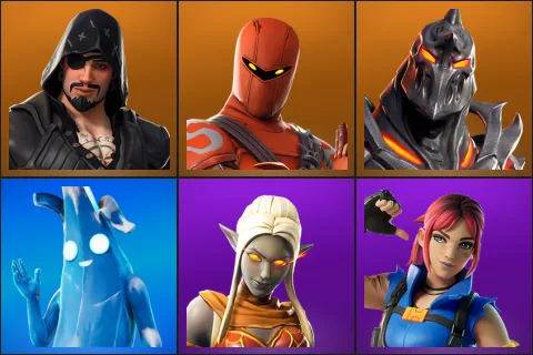 Blackheart, Hybrid, Ruin, Polar Peely, Ember, Explorer Emilie