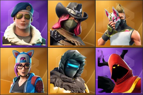 Royale Bomber, Calamity, Drift, Lynx, Zenith, Cloaked Shadow