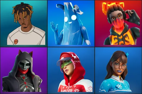 Slayer Juice WRLD, Polar Peely, Tectonic Komplex, Felina, Arctic Adeline, Blizzabelle