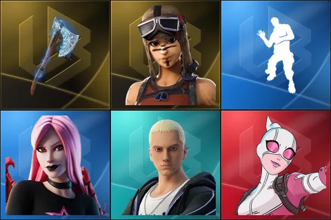 Leviathan Axe, Renegade Raider, Laugh It Up, Haze, Slim Shady, Gwenpool