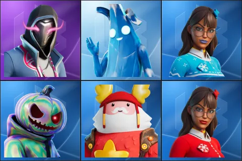 Xander, Polar Peely, Blizzabelle, Chrome Punk, Guff Gringle, Krisabelle