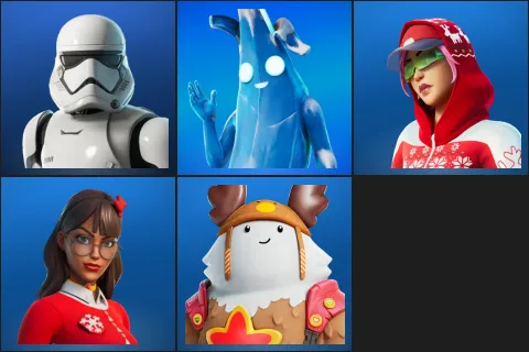 First Order Stormtrooper, Polar Peely, Arctic Adeline, Krisabelle, Sled Ready Guff