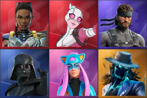 Shuri, Gwenpool, Solid Snake, Darth Vader, Alli, Deadeye