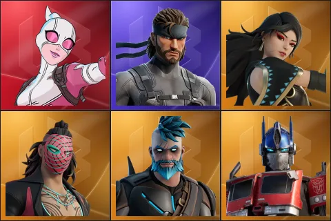 Gwenpool, Solid Snake, Era, Kado Thorne, Omegarok, Optimus Prime