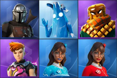 Mandalorian, Polar Peely, Mancake, Reese, Blizzabelle, Krisabelle