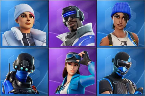 Blizzard Bomber, Blue Striker, Blue Team Leader, Carbon Commando, Cloud Striker, Fixer