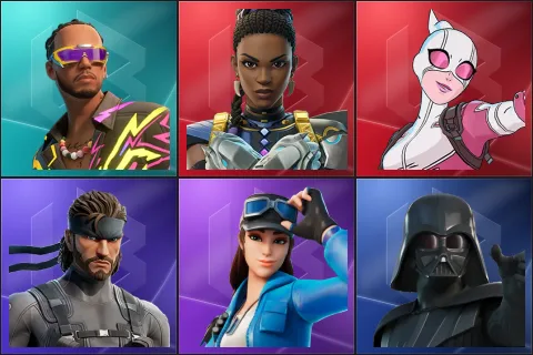 Lewis Hamilton, Shuri, Gwenpool, Solid Snake, Cloud Striker, Darth Vader