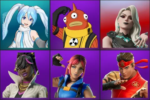 Snow Miku, Blinky Fishstick, Carletta, Danica, Explorer Emilie, FIRE Master Kai