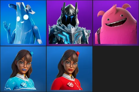 Polar Peely, Exalted Ice King, Yeddy, Blizzabelle, Krisabelle