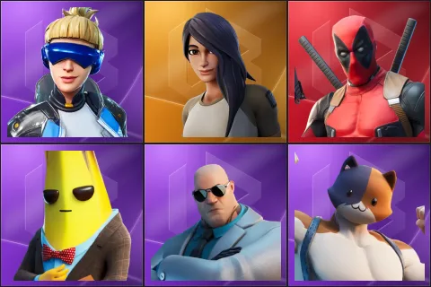 Neo Versa, Gear Specialist Maya, Deadpool, Agent Peely, Brutus, Meowscles