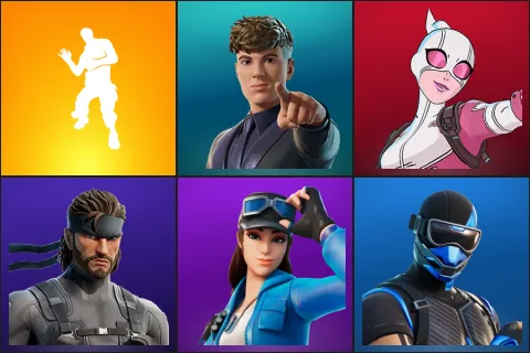 Laugh It Up, Clix, Gwenpool, Solid Snake, Cloud Striker, Fixer