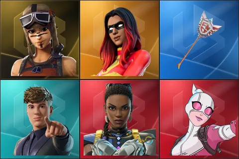 Renegade Raider, Joltara, The Axe of Champions 2.0, Clix, Shuri, Gwenpool