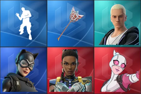 Laugh It Up, The Axe of Champions 2.0, Slim Shady, Catwoman Zero, Shuri, Gwenpool