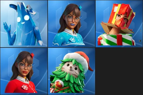 Polar Peely, Blizzabelle, Holiday Boxy, Krisabelle, Winterfest Bushranger