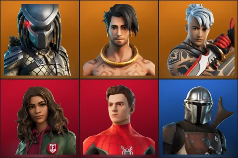Predator, Raz, Ronin, MJ (No Way Home), Spider-Man (No Way Home), Mandalorian