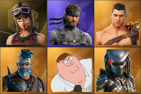 Renegade Raider, Solid Snake, Menace, Omegarok, Peter Griffin, Predator