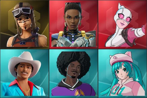 Renegade Raider, Shuri, Gwenpool, Die With A Smile Bruno, LBC '93 Dogg, Neko Hatsune Miku