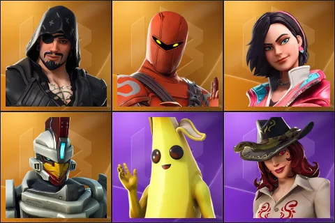 Blackheart, Hybrid, Rox, Sentinel, Peely, Sidewinder