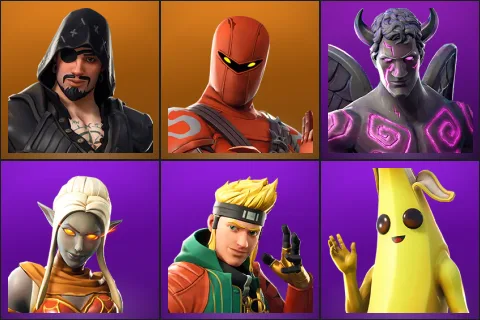 Blackheart, Hybrid, Fallen Love Ranger, Ember, Master Key, Peely