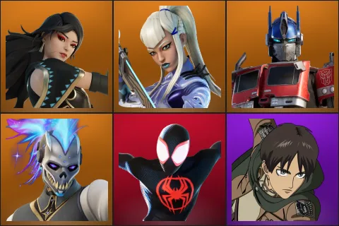 Era, Mizuki, Optimus Prime, Renzo the Destroyer, Spider-Man (Miles Morales), Eren Jaeger