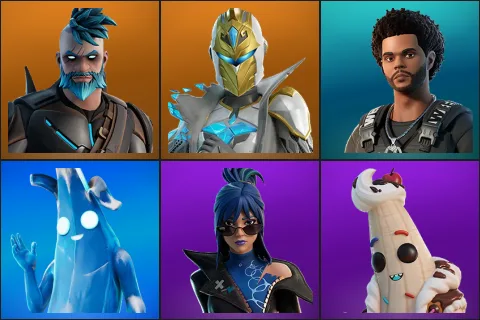 Omegarok, Spectra Knight, The Weeknd Combat, Polar Peely, Hope, Lil Split