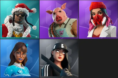 Santa Dogg, Pig the Butcher, Yulejacket, Blizzabelle, Ruby Shadows