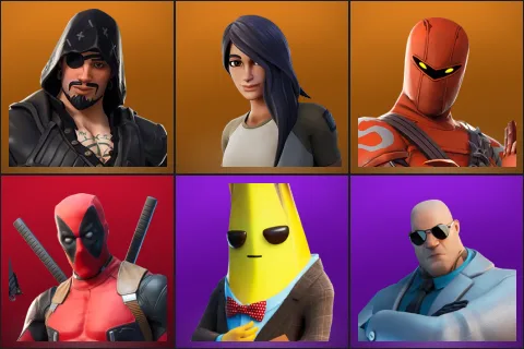 Blackheart, Gear Specialist Maya, Hybrid, Deadpool, Agent Peely, Brutus