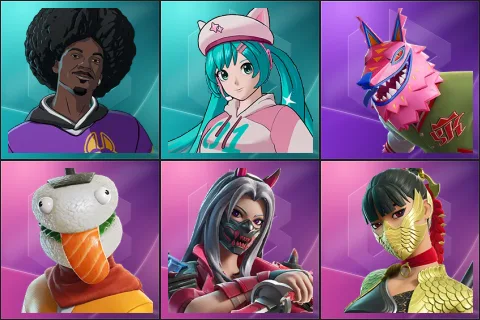 LBC '93 Dogg, Neko Hatsune Miku, Andy Fangerson, Durrr Taisho, Haruka of the Masks, Lady of Cranes