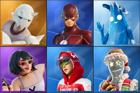 Snap, The Flash, Polar Peely, Evie, Arctic Adeline, Blinky