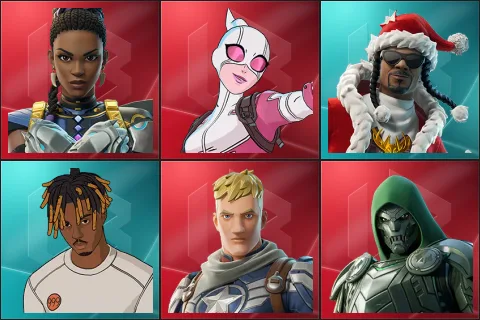 Shuri, Gwenpool, Santa Dogg, Slayer Juice WRLD, Captain Jones, Doom
