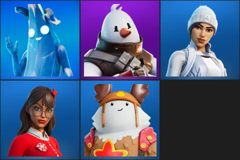 Polar Peely, Snowmando, Frost Squad, Krisabelle, Sled Ready Guff