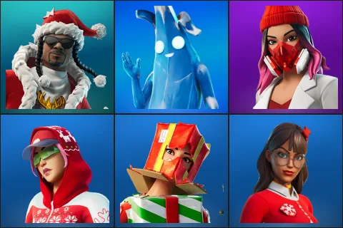 Santa Dogg, Polar Peely, Yulejacket, Arctic Adeline, Holiday Boxy, Krisabelle